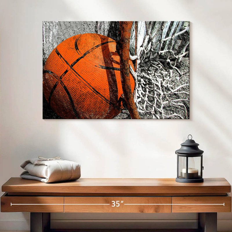 Ballon de basketball orange Sirci, H 16 po x l 24 po