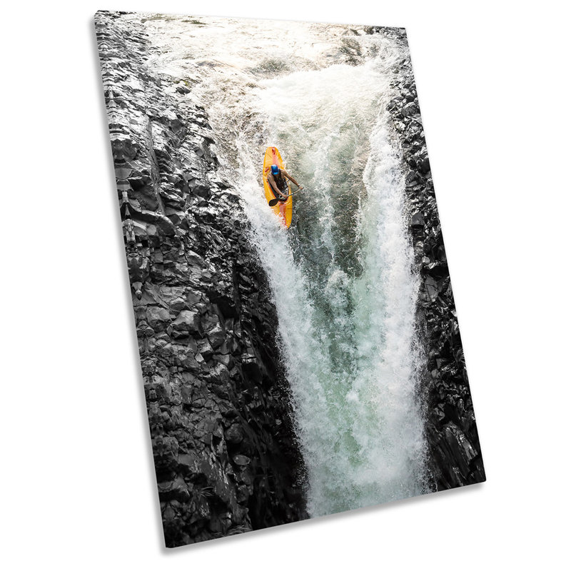 Kayaker Extreme Sports Print - Wrapped Canvas Art Prints, 45.7cm H x 30.5cm W