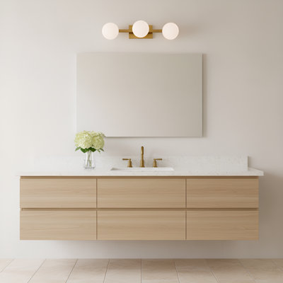 Rouse Sean Lavin Colston 3 Light Bathroom Bedroom Wall Fixture In With Milk Shade