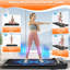 Tapis vibrant de marche avec inclinaison de 12% et poignées, tapis roulant pliable sous le bureau 6 en 1