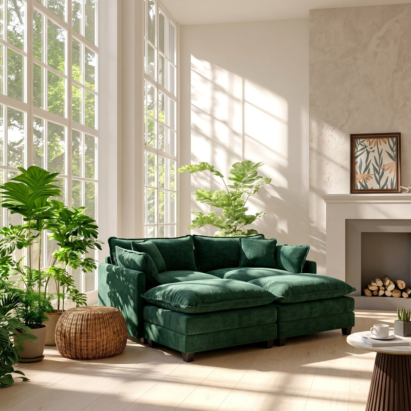 Canapé modulaire en chenille 2 places l 35 po x P 76,7 po x H 33 po Cloud