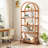 70.8" 5-Tier Modern Brown Arched Open Bookshelf For Office, Bedroom, Living Room