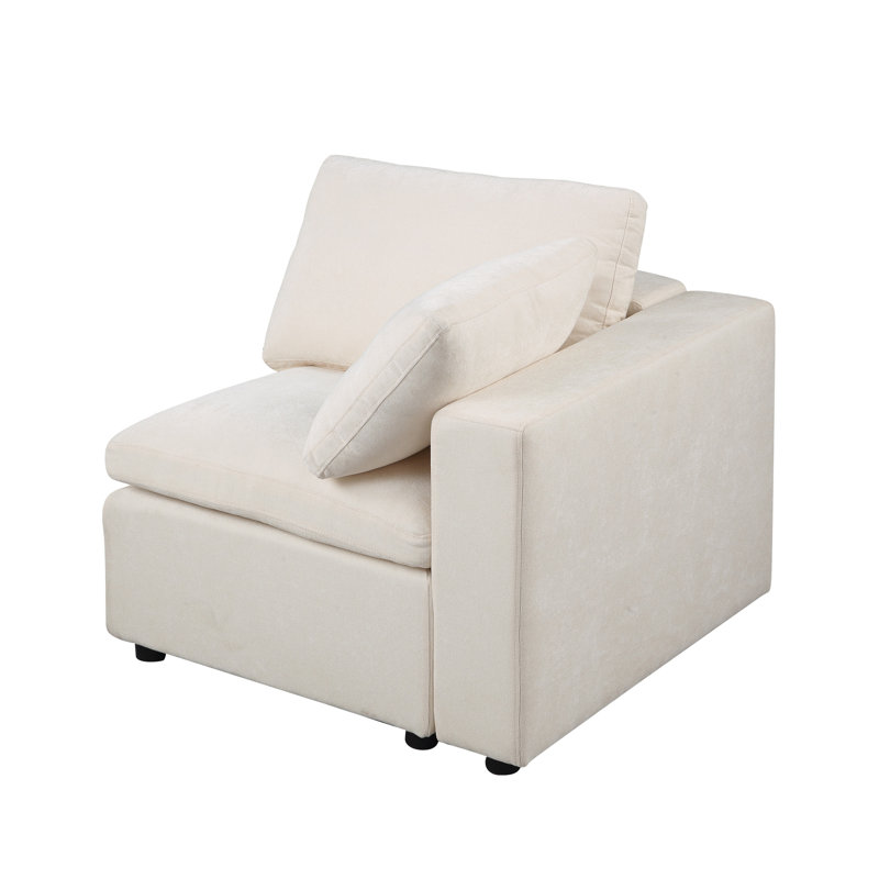 Modular Sectional Sofa Set Facing Armchair Chenille