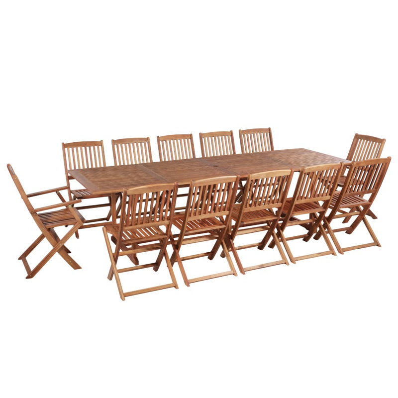 Pateley 12 - Person Acacia Rectangular Solid Wood Patio Dining Set