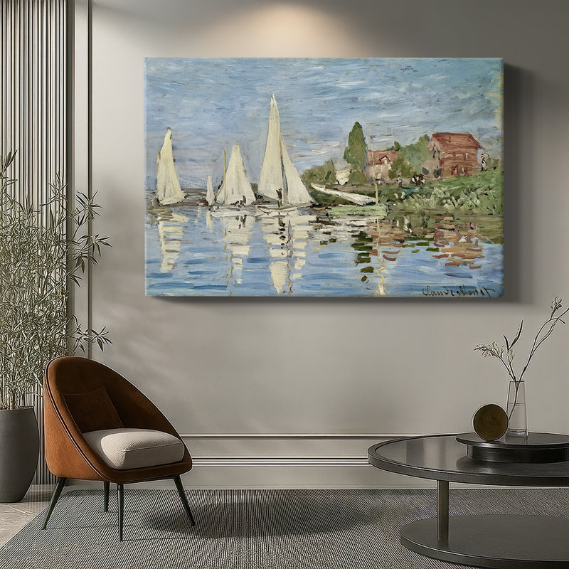 Regatta at Argenteuil-Claude Monet-Gallery Wrapped Canvas-1872, 8 x 12