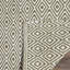 Tapis ivoire / vert en coton tissé à plat à la main Akihiro-1086555307