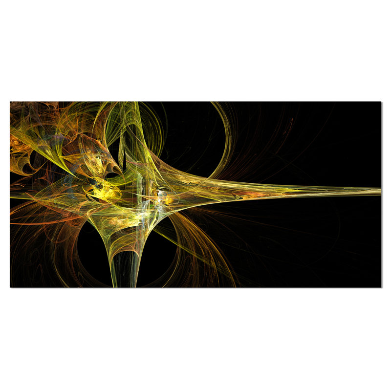 « large fractal », impression sur toile tendue en jaune, H 16 po x l 32 po x P 1 po