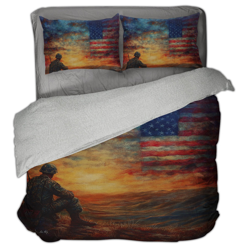 Time To Go Home Sherpa Comforter Set, Twin