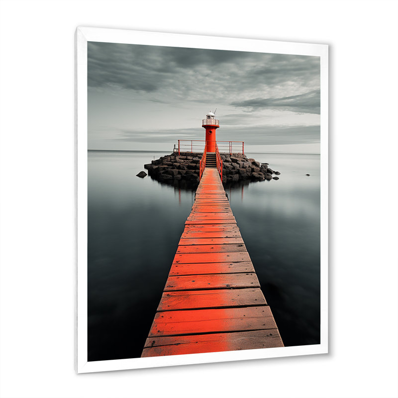 Ravenstein Coastal Pier Reflections II, H 32 po x l 16 po x P 1 po, Cadre photo blanc