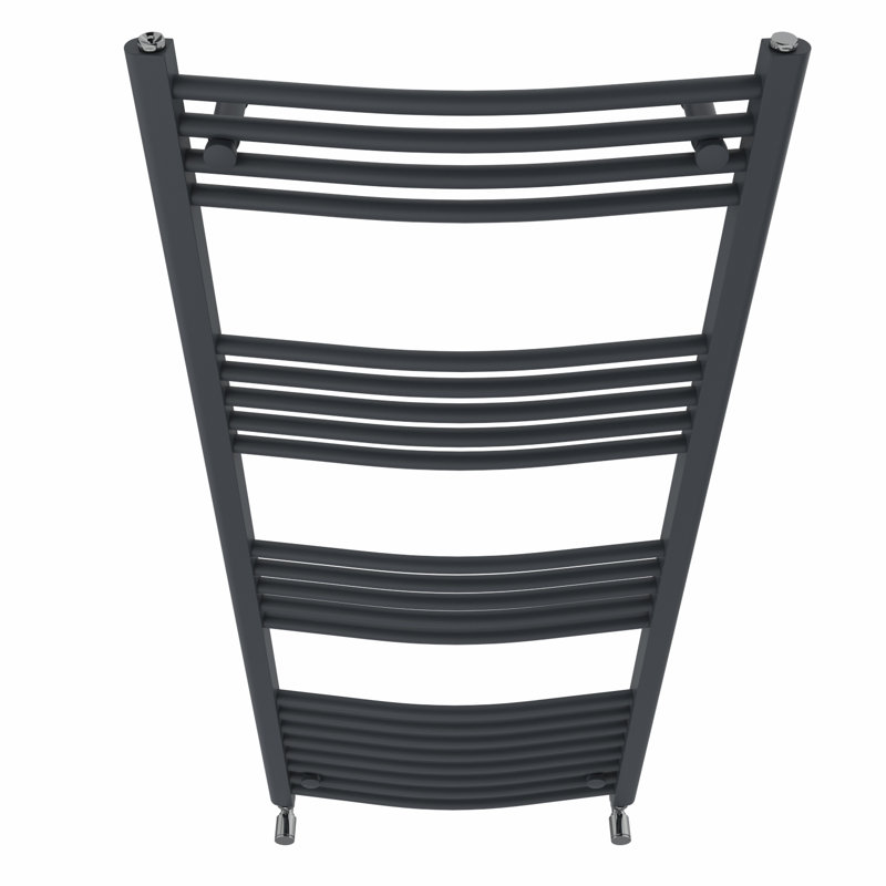 Wiest Straight Heated Towel Rail Radiator Bathroom Ladder Warmer, Black, 160cm H x 30cm W x 3.4cm D, Flat Panel Towel Rail