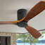 Ventilateur de plafond 52 pouces à profil bas DC 3 ventilateur en bois massif sans moteur réversible télécommande sans lumière-225260501-225260500