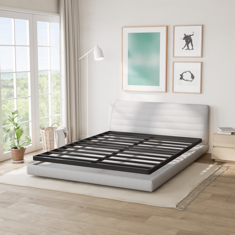 Bercht 2" Low Profile Metal Box Spring Bunkie Board, Thin Bed Slat Replacement(No legs), California King