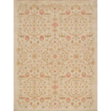 Wool Floral Area Rug in Tan/Red/Green