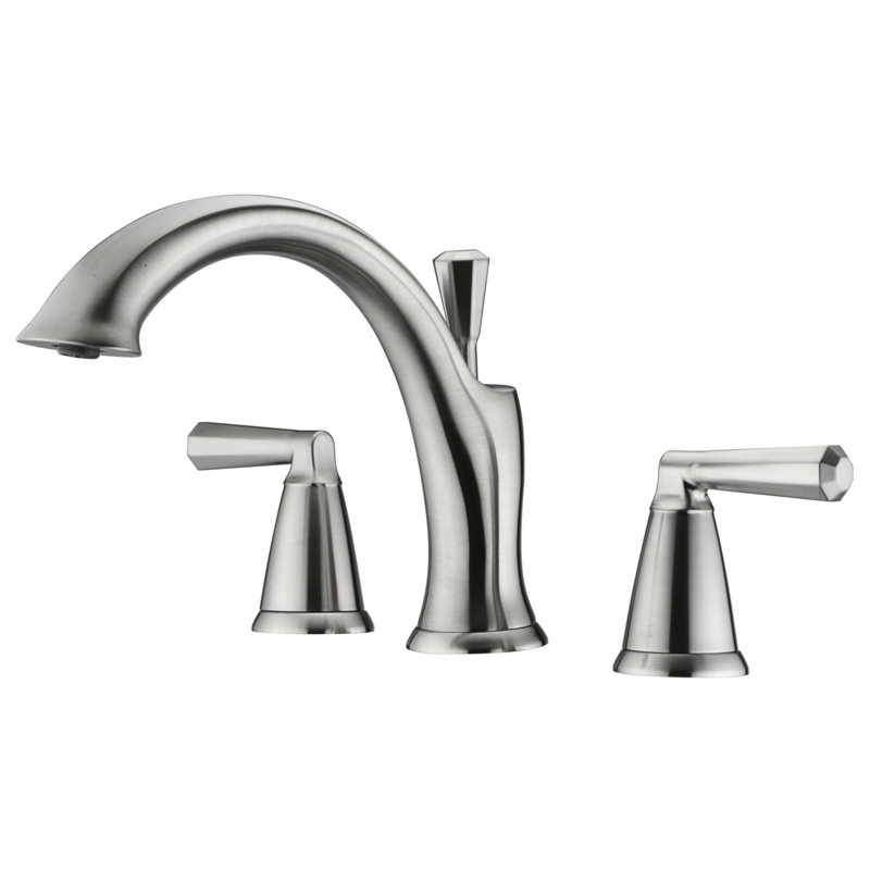 Z Collection Two-Handle Deck-Mount 8.0 gpm Roman Tub Faucet with Rough-In Valve - Brushed Nickel, Brushed Nickel