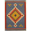 Tapis rectangulaire moderne multicolore en laine douce noué à la main-16356044