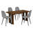 63" 5-Piece Rectangular Dining Table Set with Upholstered Chairs, Modern Wood-Look Set for Kitchen Dining Room-1822946967