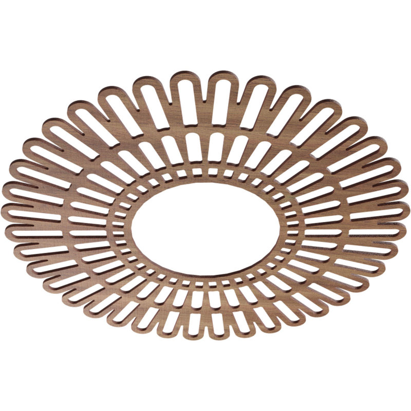 Médaillon de plafond en bois Cornellius, H 28 po x l 28 po x P 0,38 po, Noyer