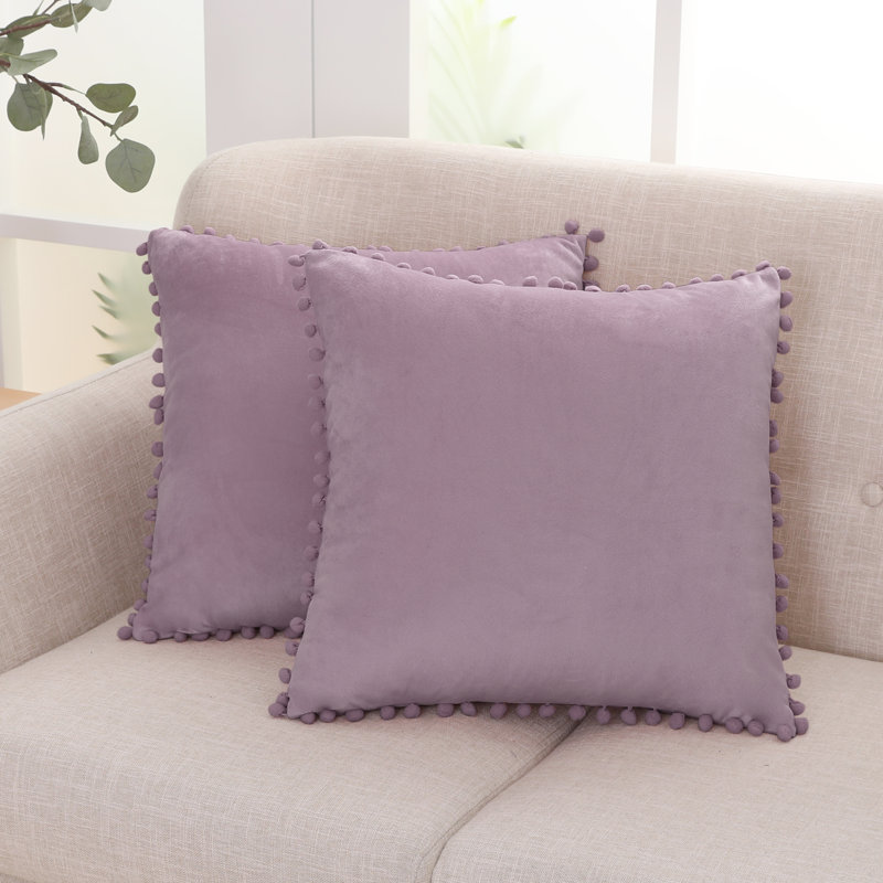 Knowles Square Throw Pillow Cover, Light Purple, 46cm H x 46cm W x 1cm D