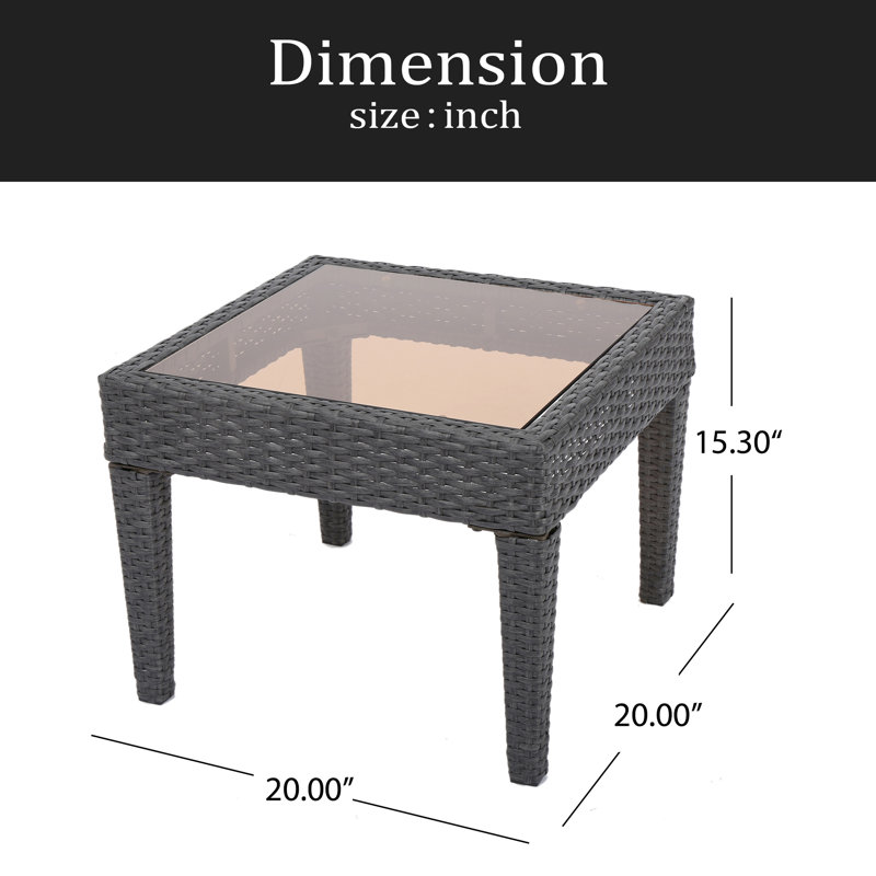 Table d'appoint d'extérieur en osier, table d'appoint