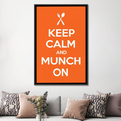 «Kitchen Keep Calm and Munch On», art textuel sur toile