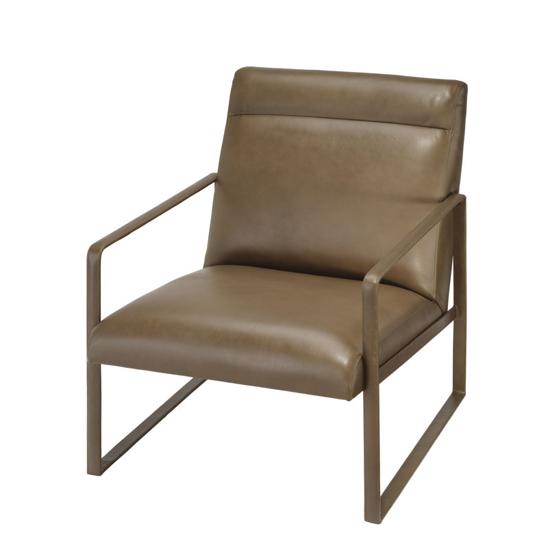 Hemingway Leather Accent Chair, Saddle, Truffle