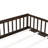Full Size Floor Bed With Fence And Door,Rubber Wood Floor Bed With Safety Guardrails,Espresso-1156730149-1156730155