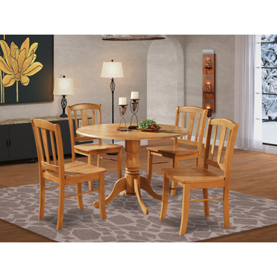 Table de salle à manger 5 pièces avec 4 chaises et dossier en treillis