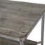 Clarabel 24 po Table de bout carrée en bois patiné avec pieds chromés et tablette inférieure