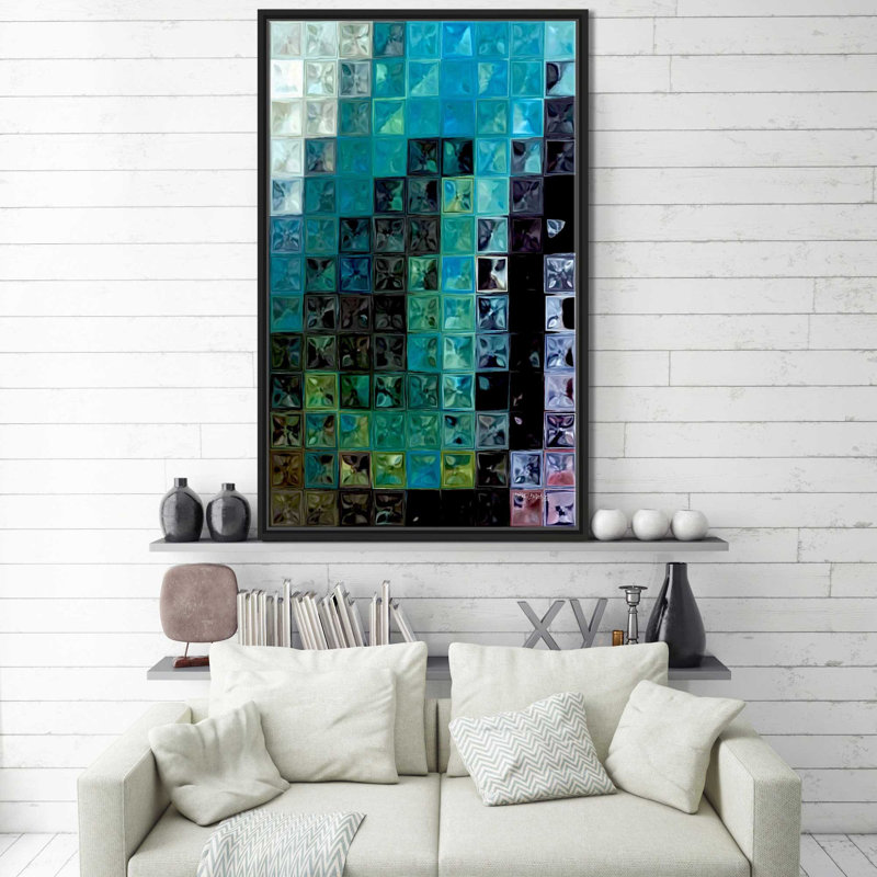«A Shield For Me, Psalm 3: 3» par Mark Lawrence, reproduction d'art, Cadre flottant noir, H 33,5 po x l 21,5 po x P 2 po