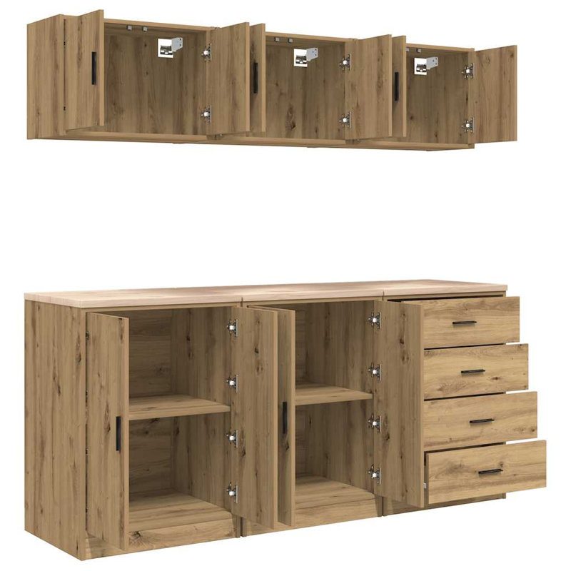 6 Piece Garage Cabinet Part Or Accessory, Artisan Oak