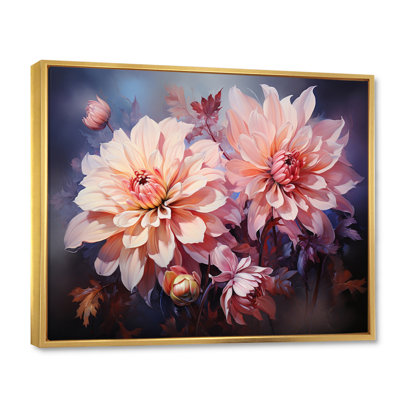 Impression romantique sur toile Dahlia rose IV
