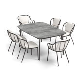 Malti 7-Piece 63" Rectangular Dining Table, Armchairs & Side Chairs Set