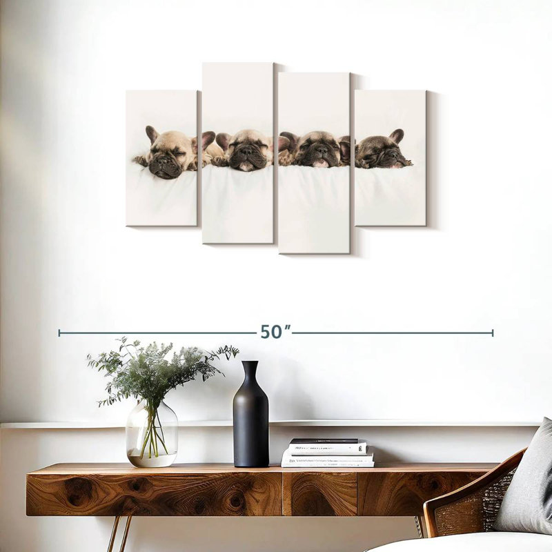 Brampt Napping French Bulldogs, 22" H x 36" W