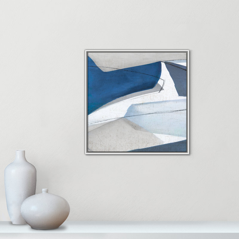 «Dynamic Drifts II» par Emma Peal, H 25,5 po x l 25,5 po x P 2 po, Pas de tapis, Cadre flottant blanc