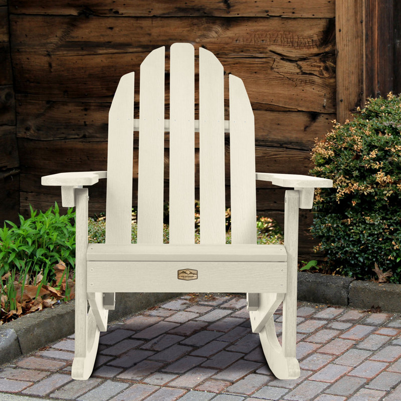 Chaise berçante en plastique Natoli, Blanc délavé