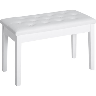 Banc de piano, fauteuil de piano en duo avec coussin rembourré en similicuir et structure en bois