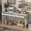 Console en placage d'acacia avec 4 tiroirs et base en X Anlen-114733109