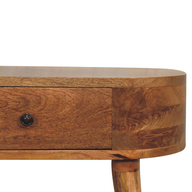 Evonnia 60cm W Solid Wood Bedside Table, Oak