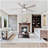 52" Modern Brushed Nickel Finish Reversible Quiet Motor Ceiling Fan with Light and Remote Control