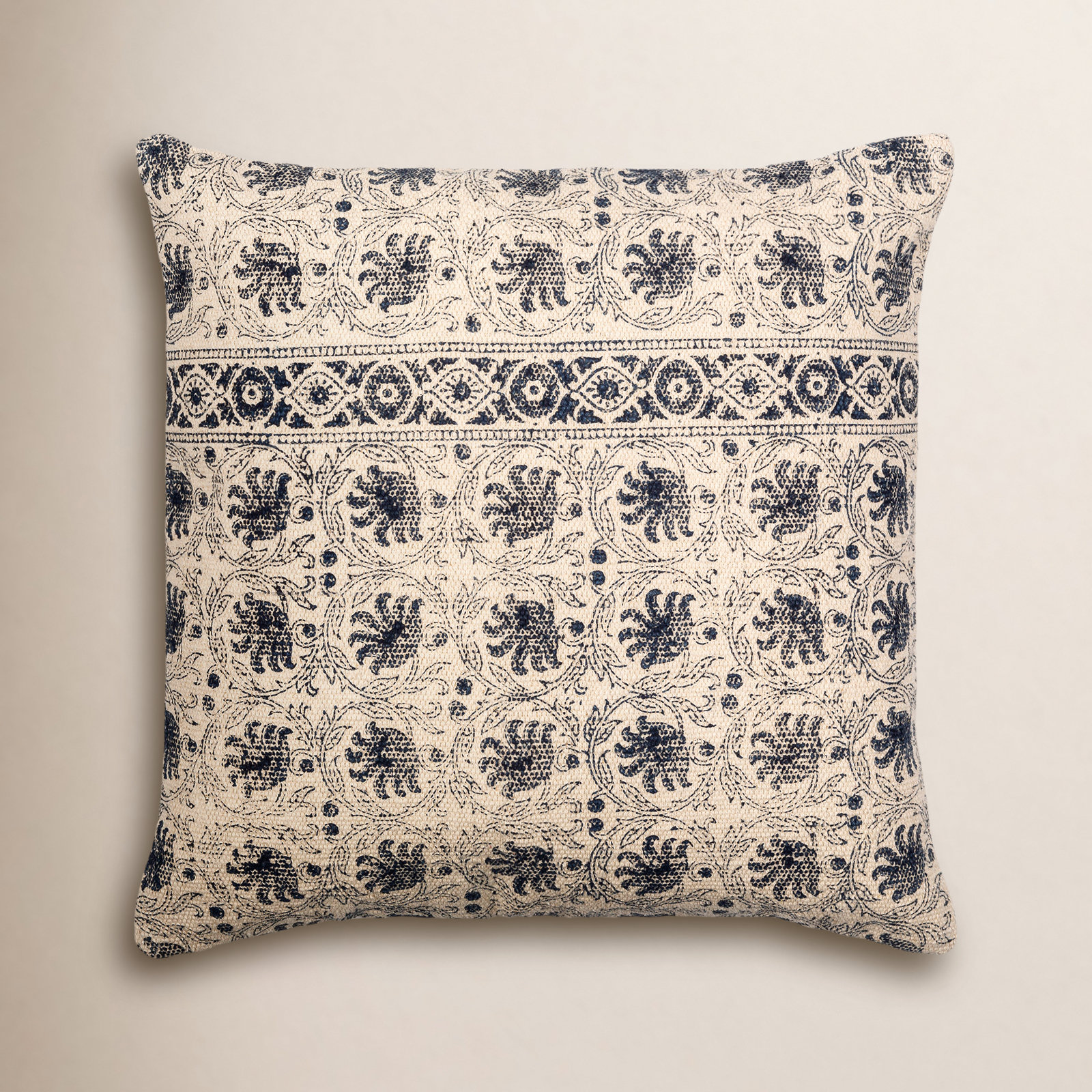 Marianne Floral Cotton Throw Pillow, 18" x 18"