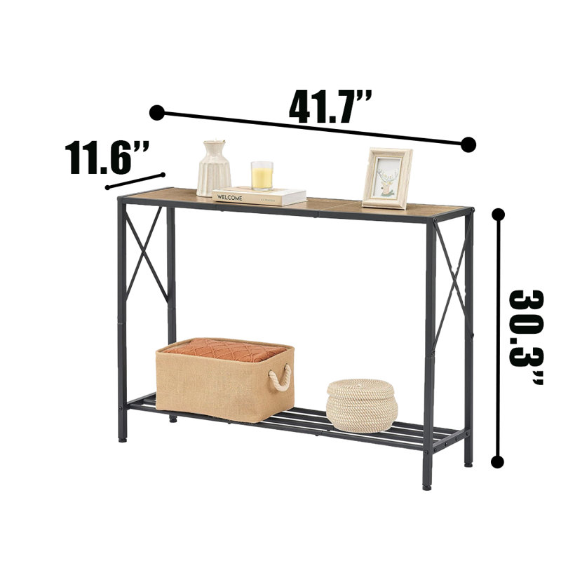 Industrial Entrance Table, Light Brown, Black