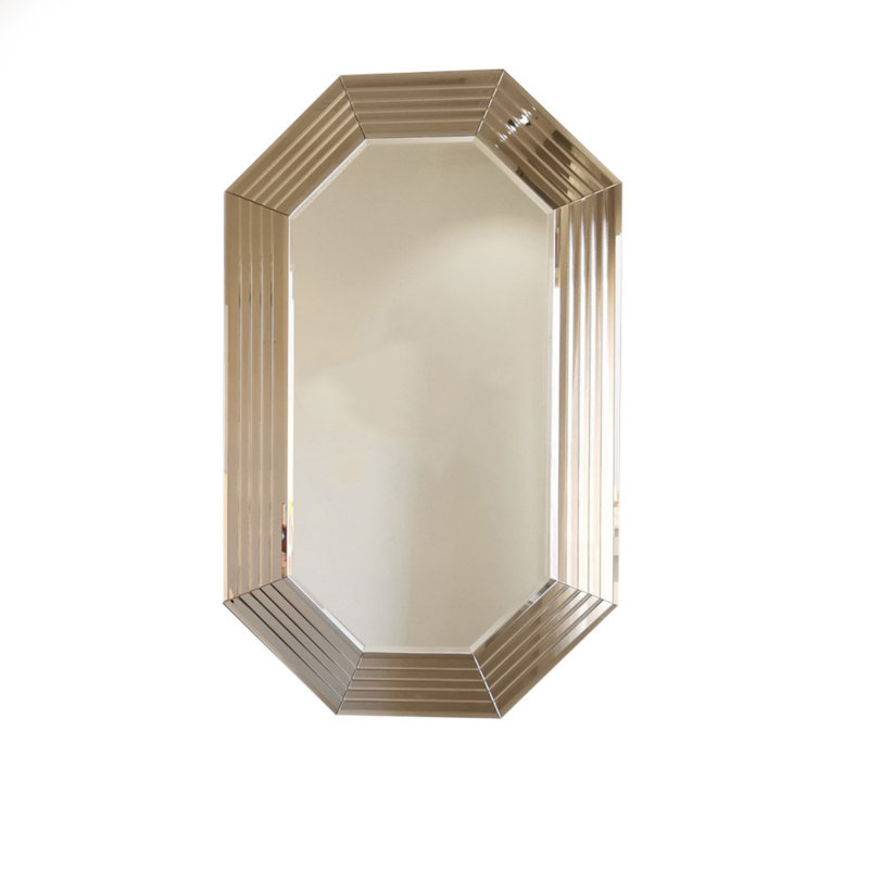 Modern Bronze Wall Mirror, 23.6 x 39.4 Inches | 100% MDF, Adjustable for Horizontal & Vertical Use | Glamorous Design, Perfect for Contemporary Living Spaces, Easy Wall Mounting, Assembled & Ready to Use