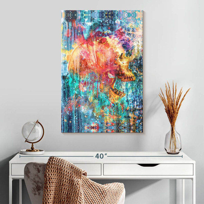 Kerner Splatter Skull, 30" H x 20" W