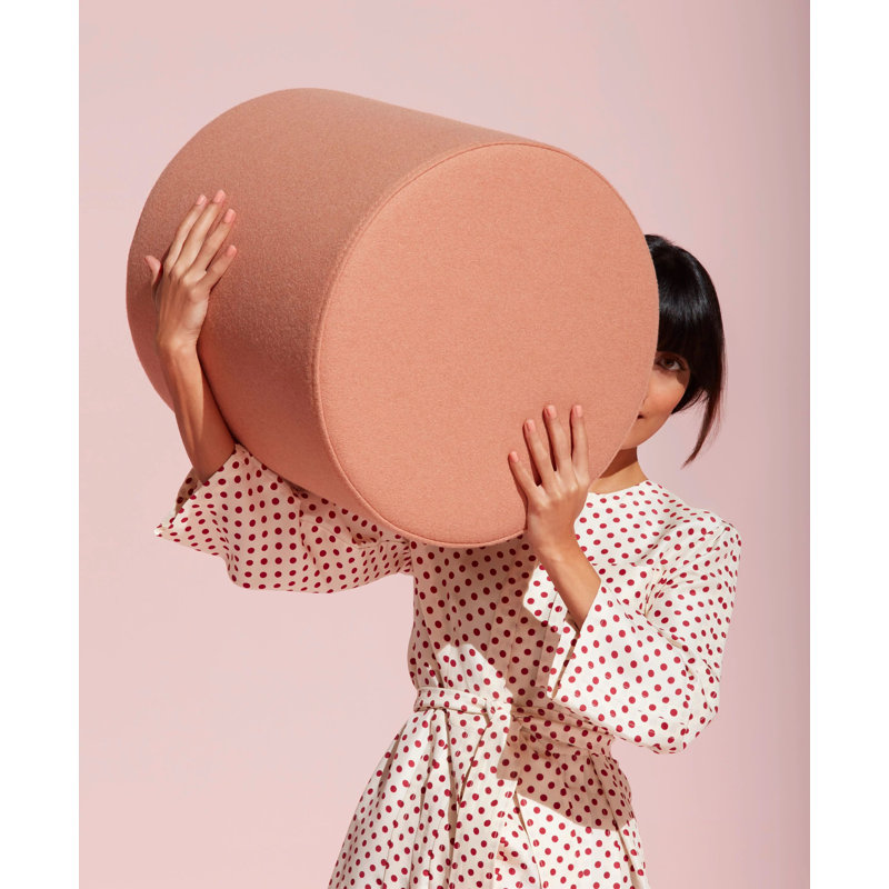 Bumper Round Pouf, Vesper Blush