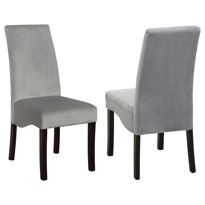 Coad Velvet Upholstered Dining Side Chair Grey, Gray