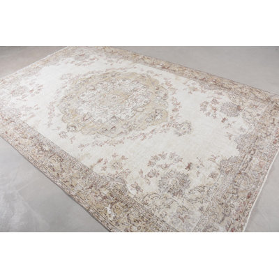 Tapis beige en laine Vintage Patchwork 78,3 x 125,6 pouces