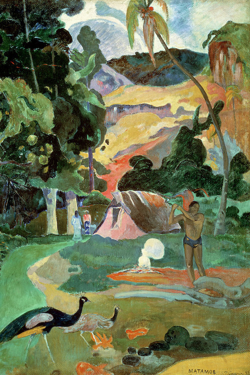 «Matamoe (Landscape with Peacocks), 1892», reproduction sur toile, H 60 po x l 40 po x P 1,5 po, Toile tendue, Pas de tapis