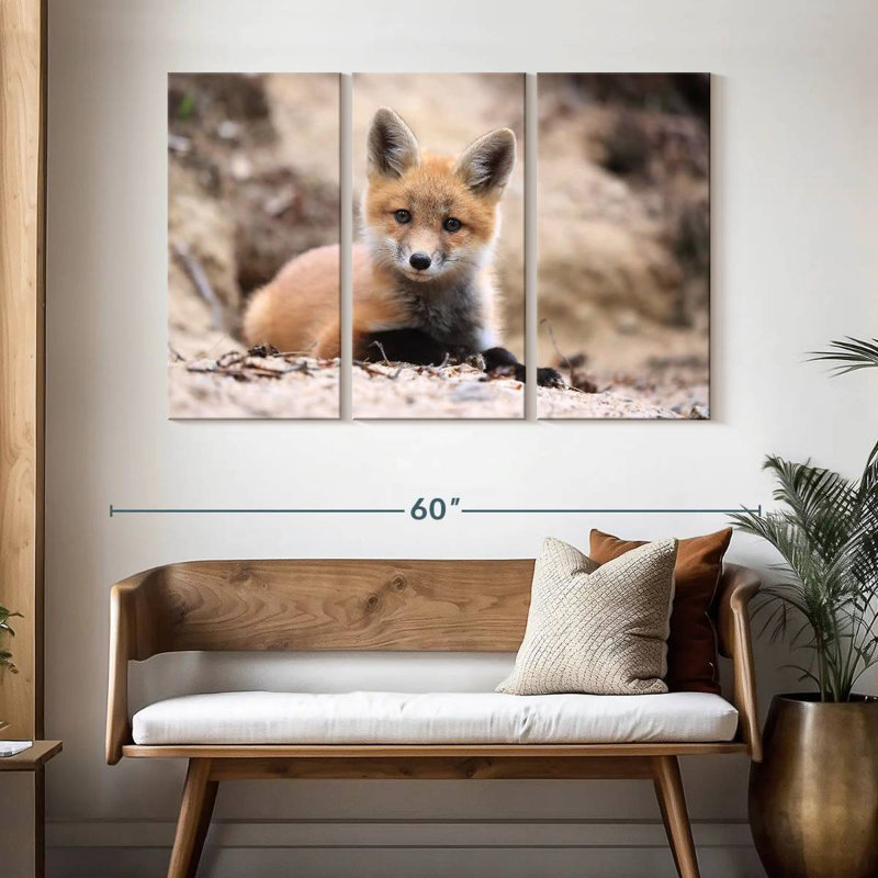 Petit renard brun Brampt, H 32 po x l 50 po