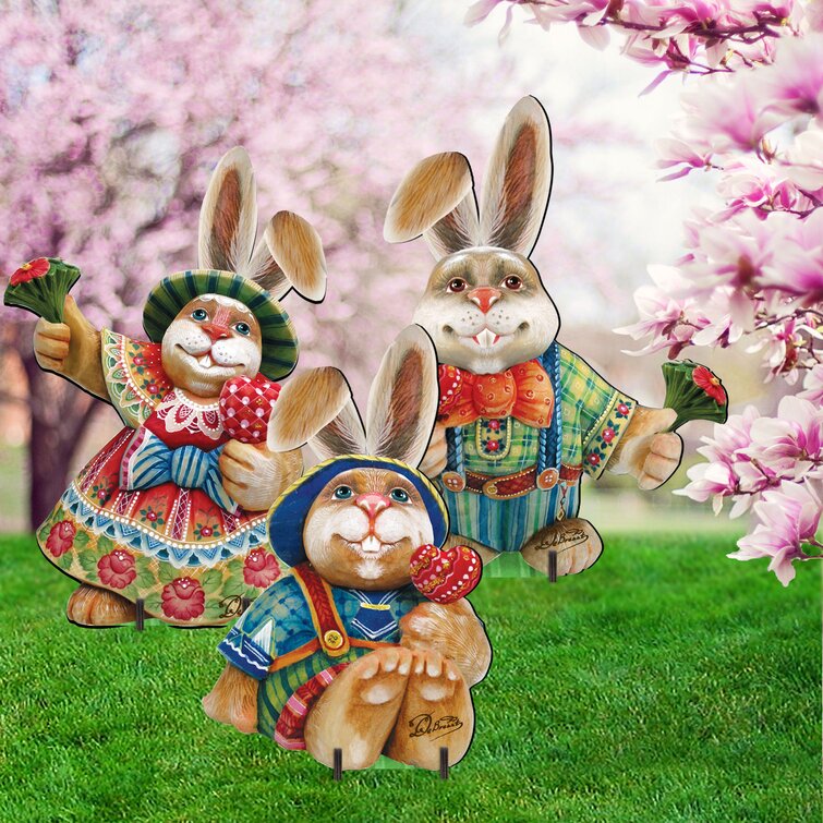 45cm Artificial Straw Bunny Handmade Standing Rabbit Ornament Garden  Decoration Easter Theme Party Supplies Home Decor Crafts