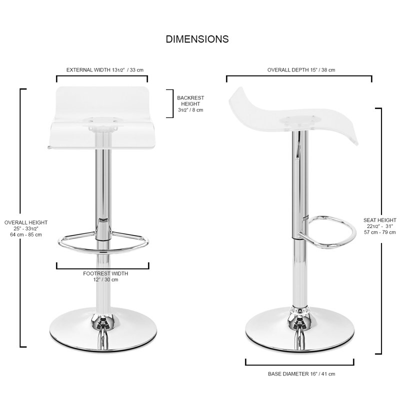 Tabouret pivotant à hauteur réglable
